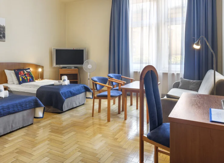 W obiekcie mieszczą się także pokoje 3-osobowe w centrum Krakowa
