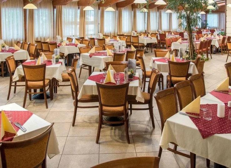 Hotelowa restauracja proponuje dania kuchni europejskiej i węgierskiej