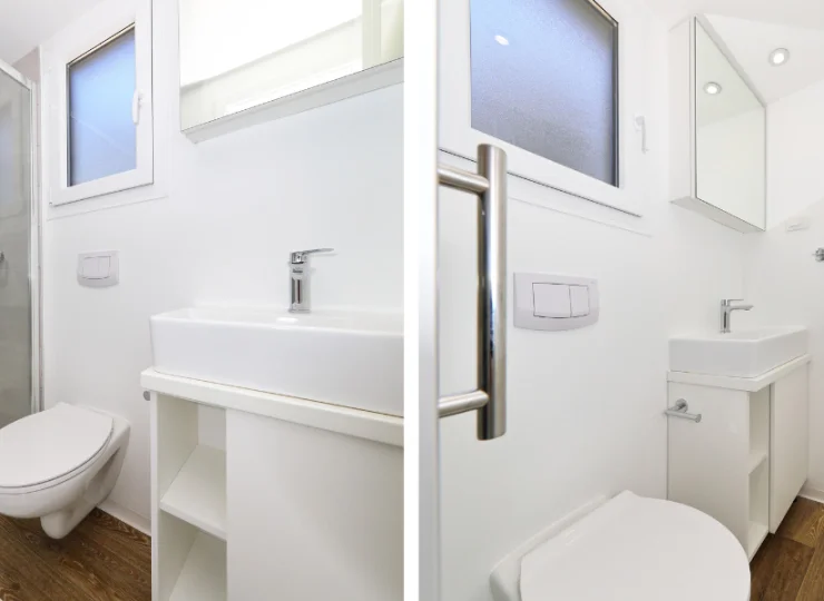 Każdy domek posiada prywatną łazienkę z suszarką i kompletem ręczników