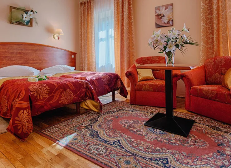 Pokój 2-osobowy premium zapewnia komfortowy pobyt w uzdrowisku Cieplice