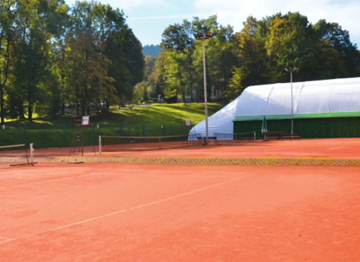 Na terenie Dworu Rychwałd jest kilka boisk zewnętrznych i korty tenisowe