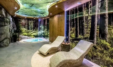 W hotelu przygotowano ciekawie zaaranżowane leśne SPA