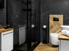 Łazienki są nowoczesne i wykończone w wysokim standardzie