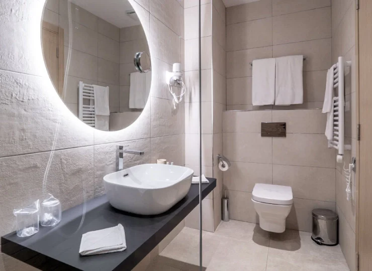 Łazienki są nowoczesne