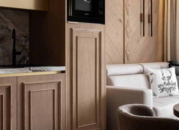 W każdym apartamencie jest aneks kuchenny