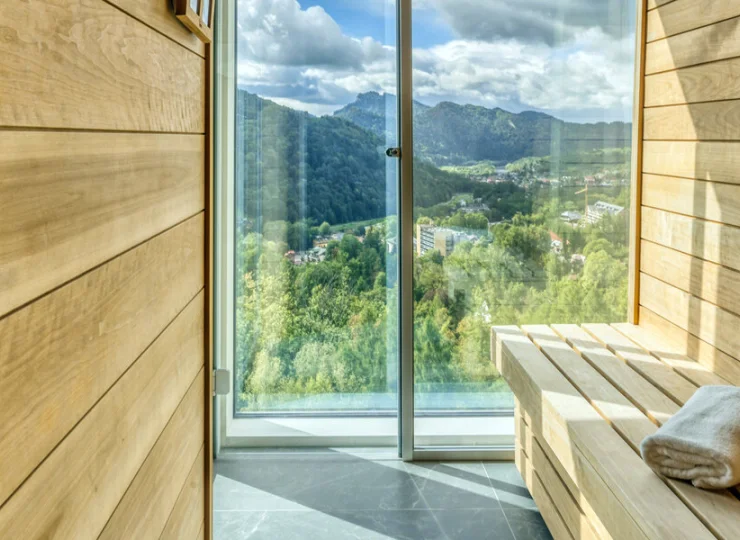 Nawet strefa wellness oferuje widok na góry