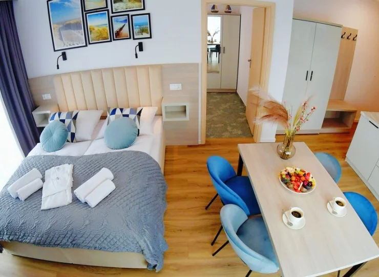 Wszystkie apartamenty wyposażono w aneksy kuchenne