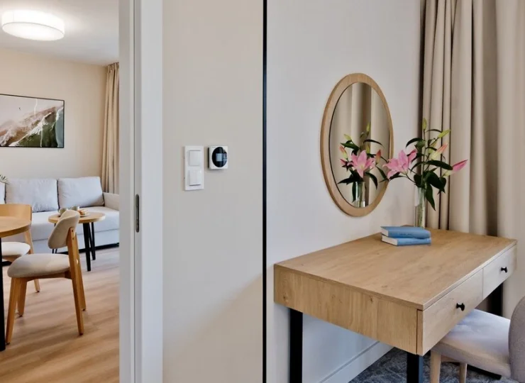 Każdy apartament dwupokojowy premium ma też balkon