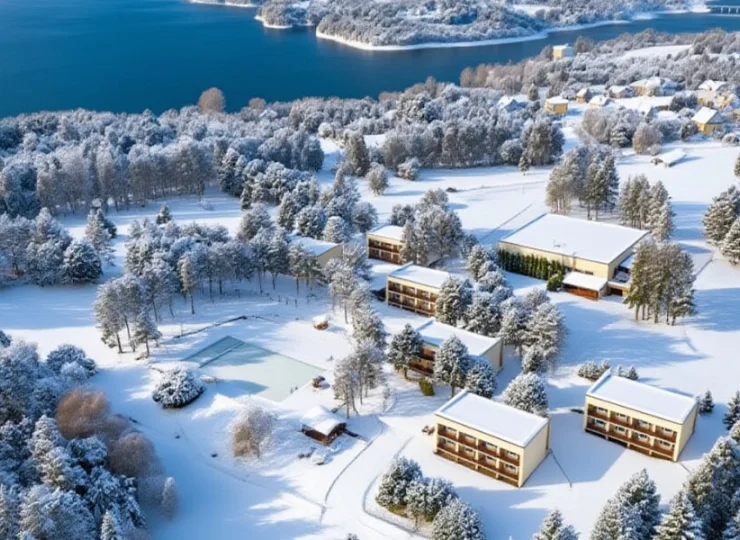 Hotel Dobczyce jest pięknie położony nad brzegiem jeziora w Beskidach