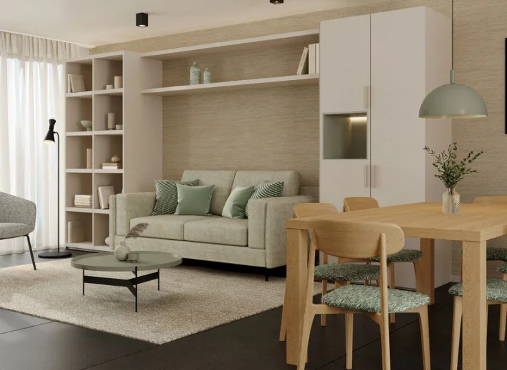 Salon w Apartamencie rodzinnym 5-os. z balkonem i widokiem