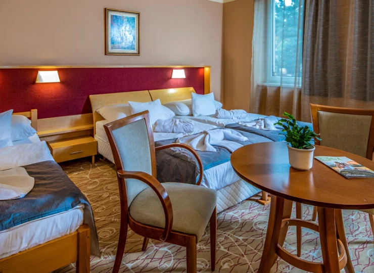 W każdym pokoju jest telewizor, internet, czajnik, minibar i sejf
