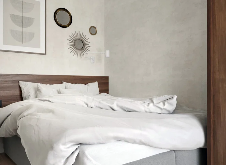 Część sypialniana składa się z 2-osobowego łóżka