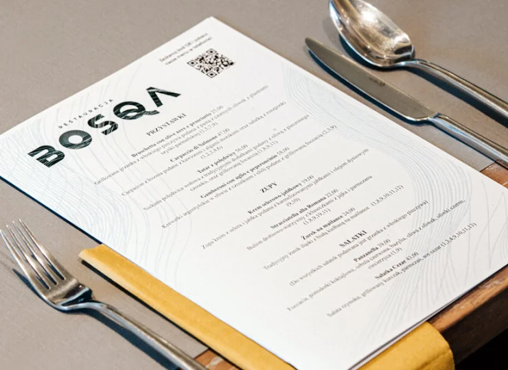 Menu restauracji z kodem QR