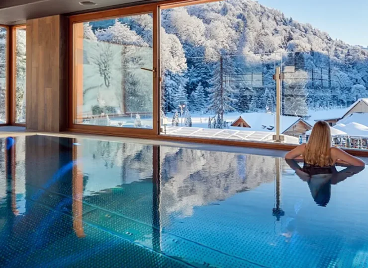 Basen z panoramicznym widokiem na Małe Pieniny mieści się w obiekcie Residence