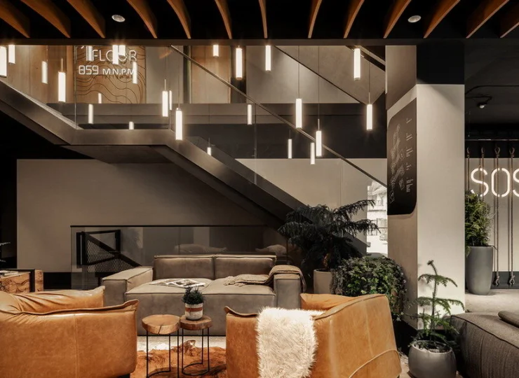 Wnętrza obiektu są designersko urządzone
