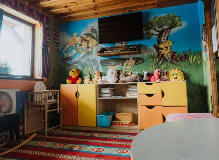 Dla dzieci przygotowano pokoik zabaw