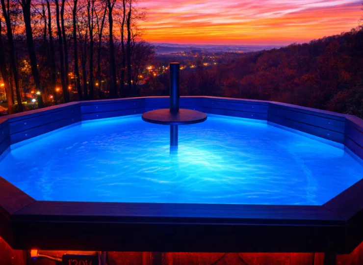 Jest także zewnętrzna balia japońska z panoramicznym widokiem