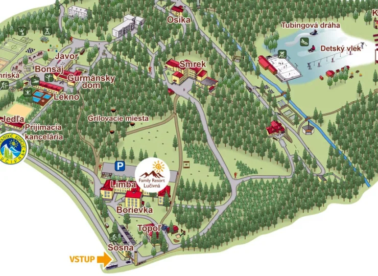 Mapa resortu Lucivna