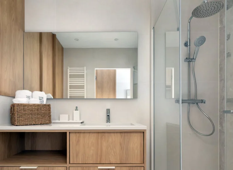 Apartamenty mają nowoczesne łazienki