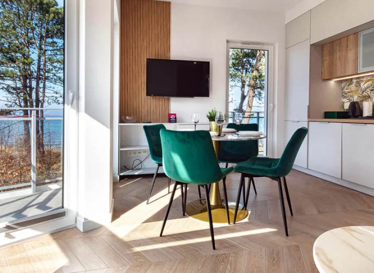 Niektóre apartamenty mają widok na morze