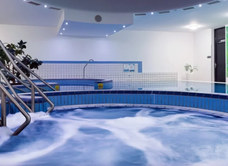 Goście mogą korzystać z hotelowego kompleksu Aura Wellness z basenami termalnymi