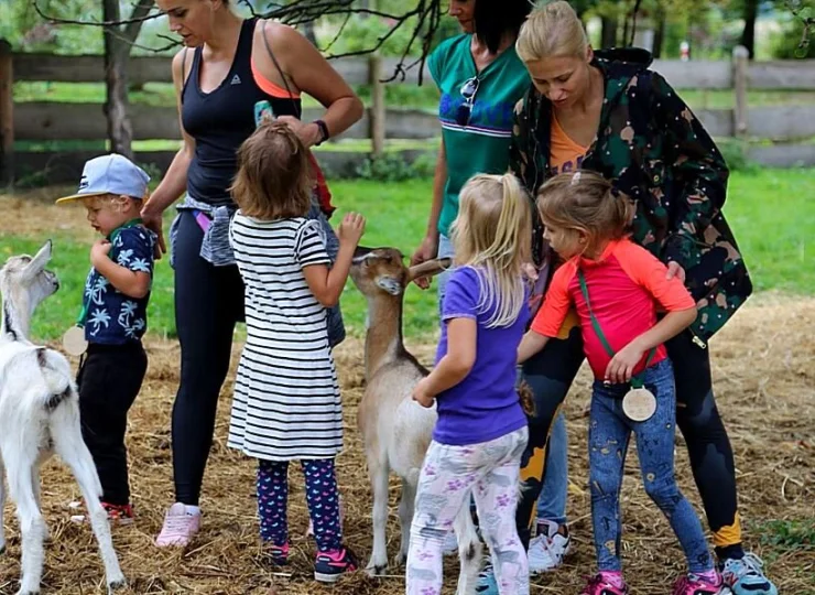 Na terenie obiektu znajduje się mini zoo