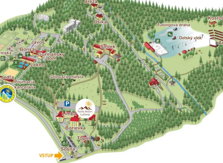 Mapa resortu Lucivna