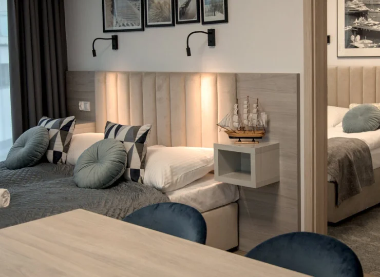 2-pokojowy apartament ma dodatkową sypialnię