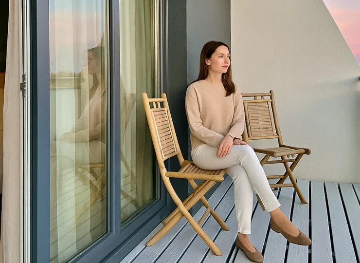 Większość pokoi ma balkon