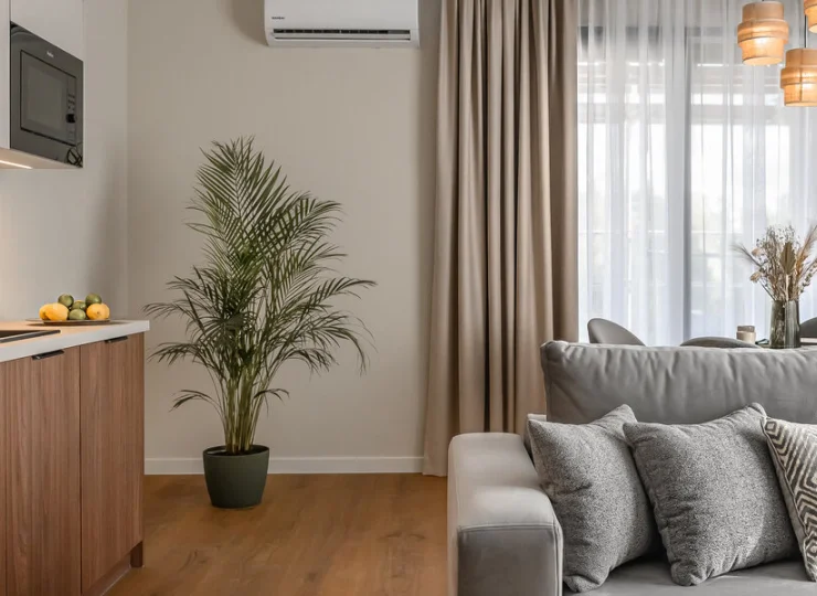 Każdy apartament posiada kompleksowo wyposażony aneks kuchenny