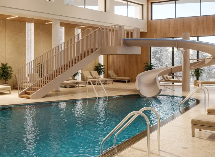 Znajdziecie tu 3 baseny, zjeżdżalnię wodną, brodzik dla dzieci