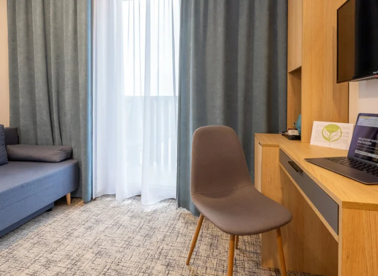 Pokoje typu studio posiadają część dzienną