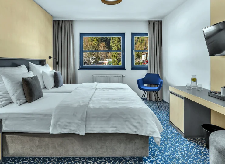 W każdym znajduje się telewizor, wifi oraz zestaw do parzenia kawy i herbaty