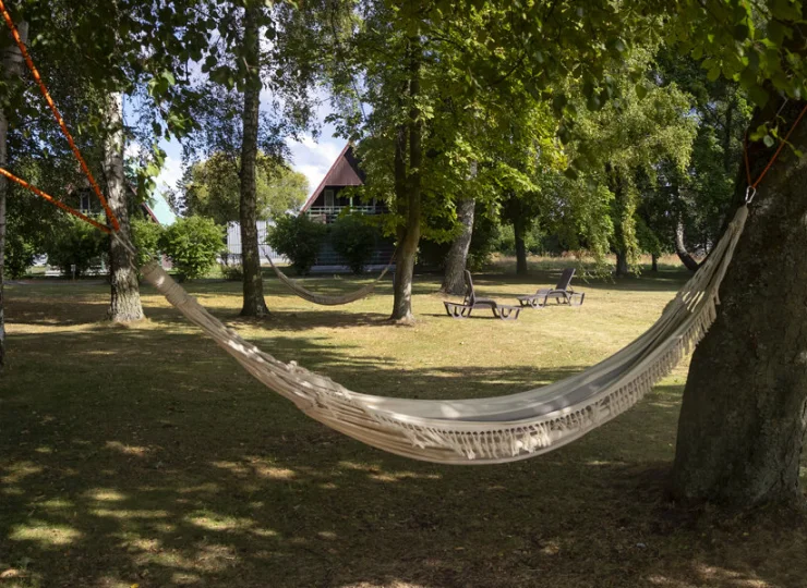 Latem w ogrodzie można wspaniale wypocząć w cieniu drzew
