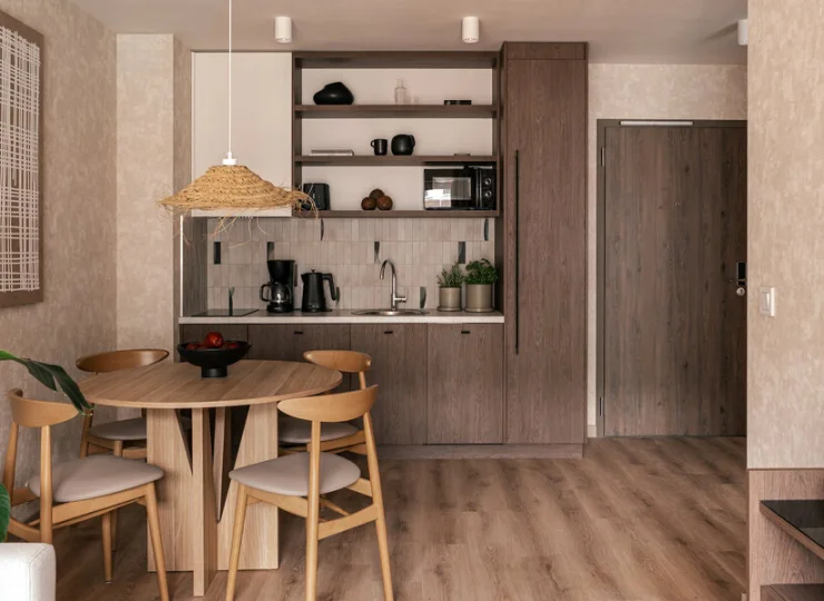 Każdy apartament ma kącik TV oraz dostęp do Wi-Fi
