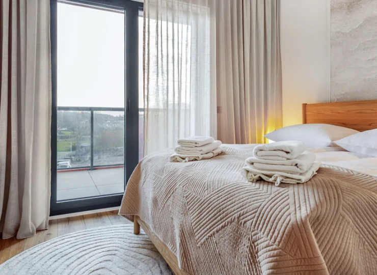 Każdy apartament ma odrębną dwuosobową sypialnię