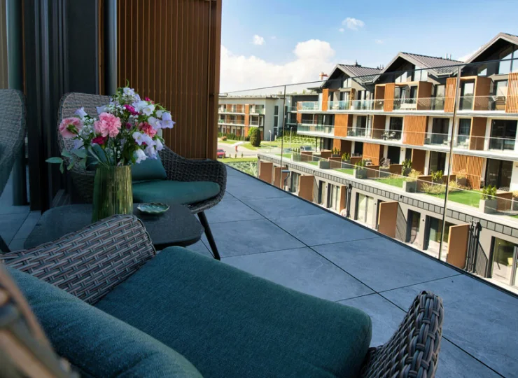 Każdy apartament ma balkon lub taras