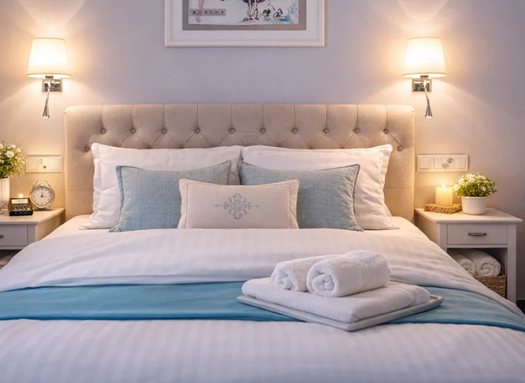 Pokoje są nowocześnie urządzone