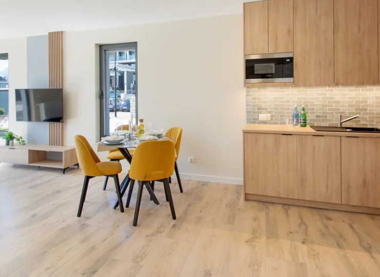 W każdym apartamencie jest aneks kuchenny