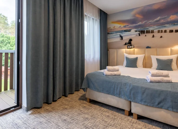 Większość pokoi ma balkon