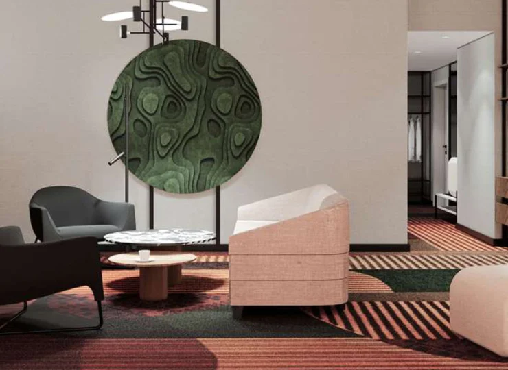 Nowoczesny pokój dzienny w apartamencie Executive Suite