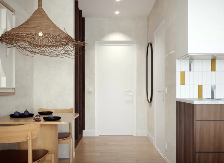 W kuchni jest płyta elektryczna z okapem, ekspres do kawy, kieliszki do wina