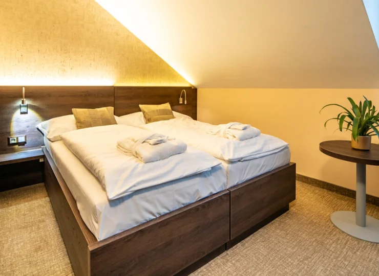 Pokoje typu comfort znajdują się również na poddaszu