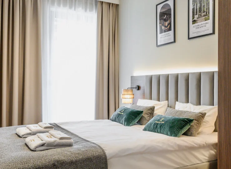 Większość apartamentów ma osobną sypialnię (lub nawet dwie)