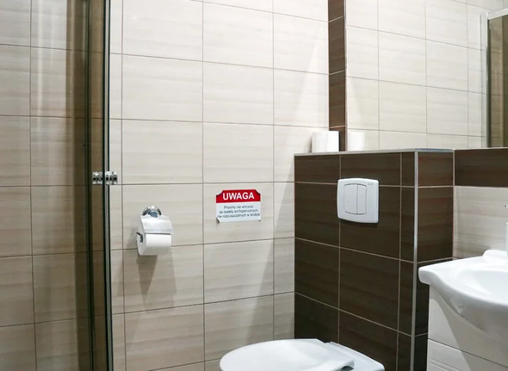 Łazienka z prysznicem w pokoju w pensjonacie
