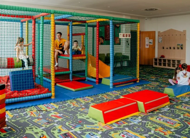 Jedną z atrakcji sali zabaw jest małpi gaj