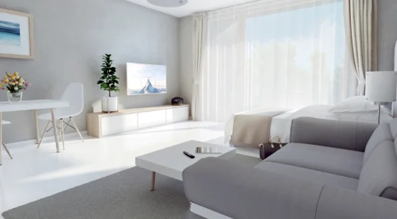Apartament 2+2 z ogrodem