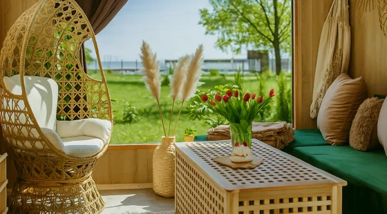 Domek z 1 sypialnią przy jeziorze