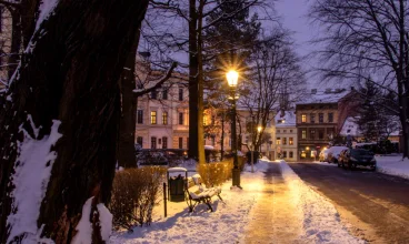 Ulice Cieszyna zimą są bardzo klimatyczne
