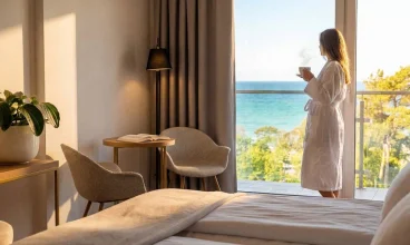 Resort Król Plaza oferuje noclegi z widokiem na morze